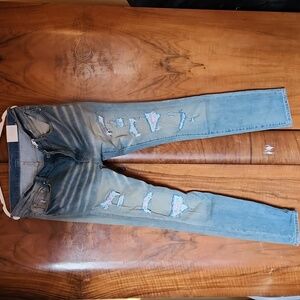 MNML X555 Skinny Jeans size 36 - Distressed with Glittery Pink Accents NWT